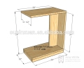 Novo design de madeira Removível mesa do lado do sofá Rolando sala de estar sofá mesa de centro de bambu mesa de café com rodas