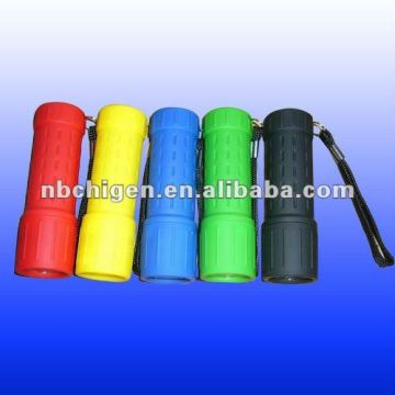 9 LED rubber Flashlights