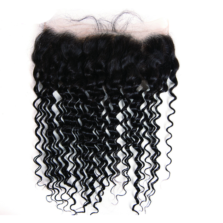 Lace Frontal Closure for full head Spanish curly 100% virgin Remy Peruvian human hair weaving