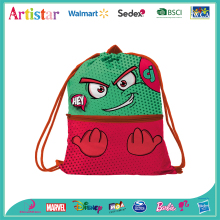 CJ red and green drawstring bag