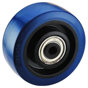 Swivel with Total Brake Elastic Rubber Caster