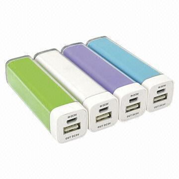 Colorful Portable Power Banks with 2,600mAh Capacity, Bijou Feature