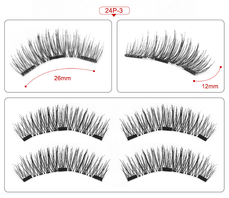 3D best magnetic eyelashes BLACK THREE magnet