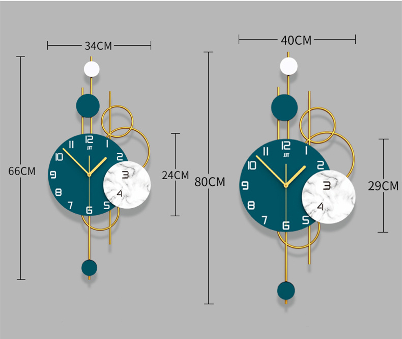 Jam dinding logam bisu modern besar