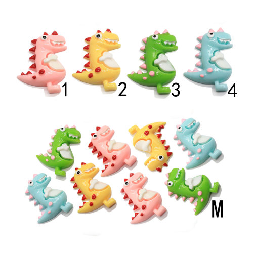 Cuentas de cabujón de dinosaurio de resina con espalda plana Kawaii Animal Artificial DIY horquilla adorno para niños fabricación de álbumes de recortes