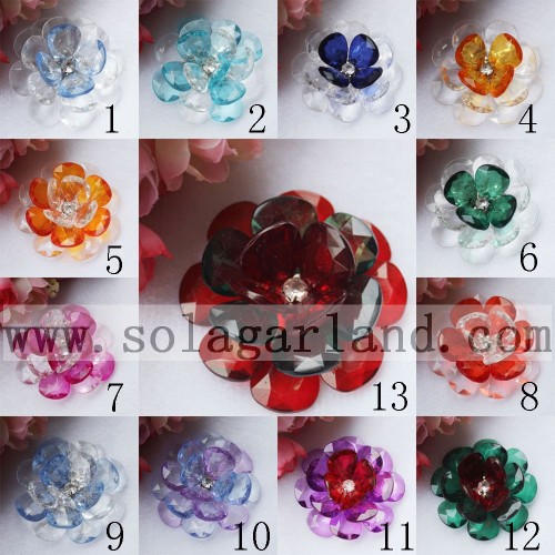 Gioielli in plastica bicolore fatti a mano da 54 mm che fanno fiore in rilievo