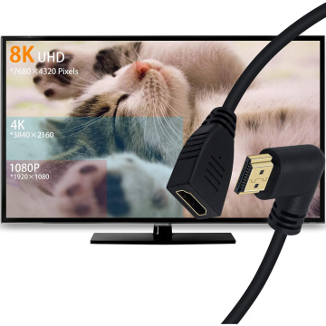 Reversible Short 8K HDMI Male to Female HDMI Cable