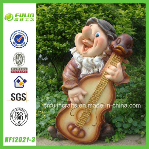 Musicien série nain extérieur décoratif Figurine (NF12021-3)