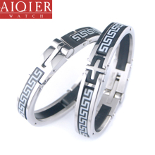 Fashion cross scripture pattern stainless couple bracelet