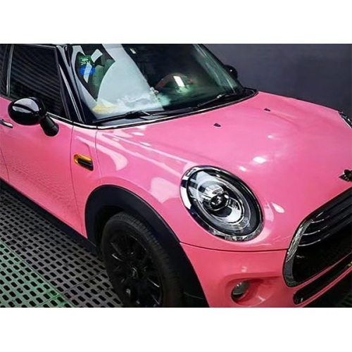 Super gloss pink car wrap vinyl.