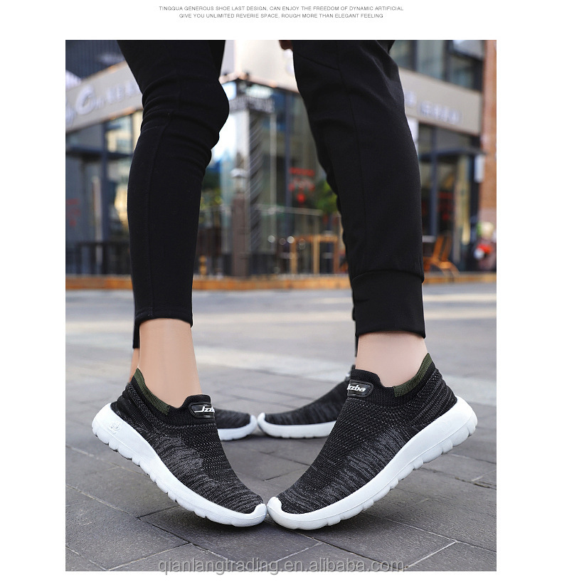 men Running shoes flying knit pumps shoes,couples Slip-On walking shoes for women/men ,Polyurethane high elastic flying weave