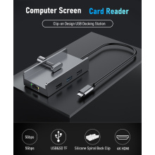 USB-C Clamp Hub Adapter Dock 8-in-1 4K HDMI
