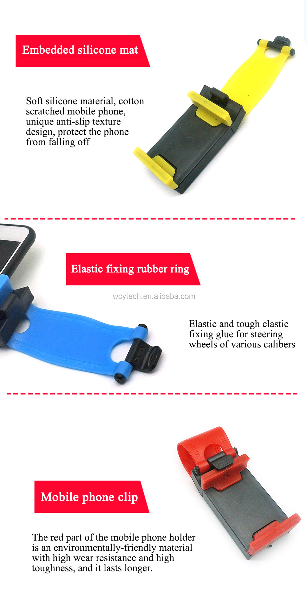 Cheap Mobile Phone Holder Car Steering Wheel Clip Mount Phone Socket Holder