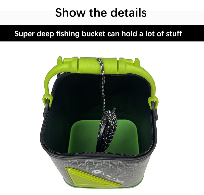 Outdoor EVA Fishing Gear Fishing Bucket Collapsible EVA Thick Live Fish Bucket Foldable Fishing Bait Bucket