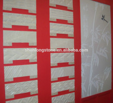 Beige Marble carving flower carving,wall decorative stone