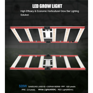 Calça LED Grow Light 4 pés regulável 0-10V 320W