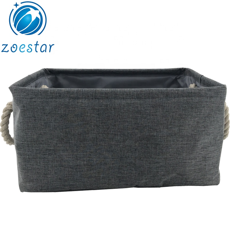 Collapsible Convenient Fabric Storage Basket Container with Handles Office Home Organization Bin for Bedroom Closet Toy Laundry