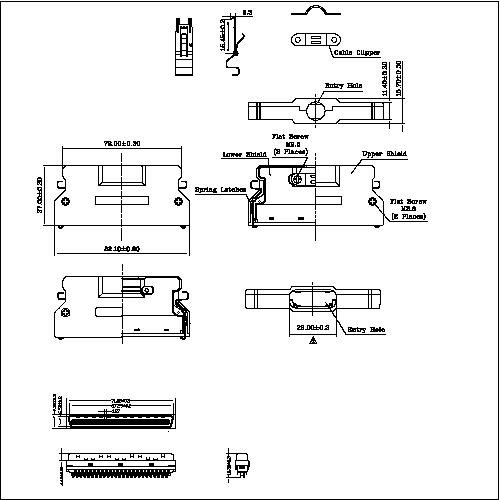 1.27mm Series Shielded Backshell Kits 100P St 1.27mm Series Shielded Backshell Kits 100P St