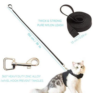 Pet Cat harness adjustable with leash