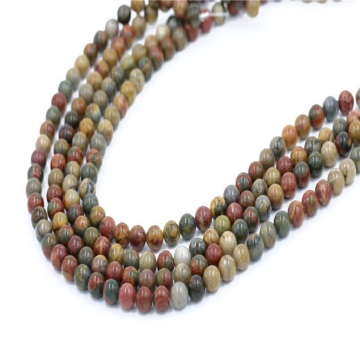 Wholesale Colorful Round Gemstone Beads Picasso Jasper Loose Gemstone Beads