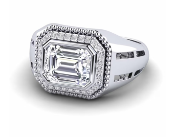 Men`s Luxury 18K Lab Diamond Ring