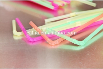 Customized disposable Plastic straws colored flexible drinking straws