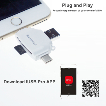 Marceloant SD Card Reader Lightning Adapter for Phone Memory Card Adapter Micro USB Type C