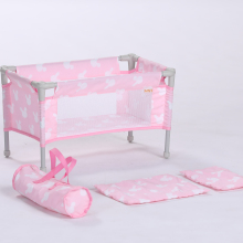 Factory Direct Soft Fabric Doll Bed for Pretend Play