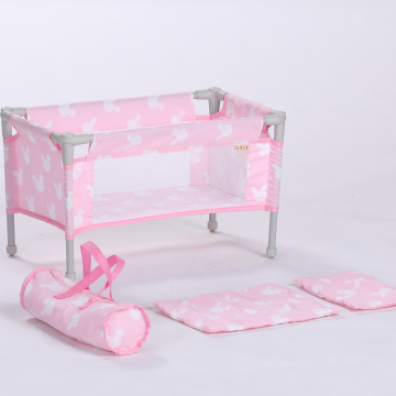 Factory Direct Soft Fabric Doll Bed for Pretend Play