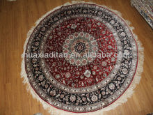 persian iranian kashmir turkish round silk carpets, round silk rugs factory in guangzhou
