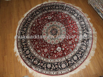 persian iranian kashmir turkish round silk carpets, round silk rugs factory in guangzhou