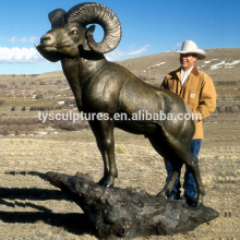 classic European style life size walking bronze goat ram statue for home garden park decoration