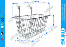 Chrome Slatwall Wire Display Baskets / Wire Mesh Basket For Storage