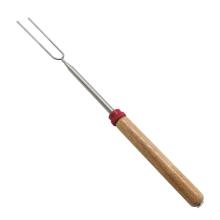 Telescopic Outdoor BBQ Grill Fork with Wooden Handle (32cm-86cm)