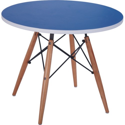 Table enfant ronde en MDF avec piètement en bois