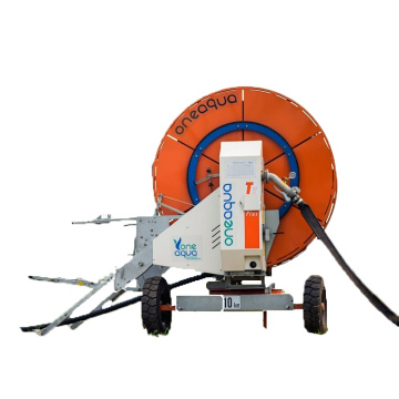 Hose reel irrigator with digital lcd communicator