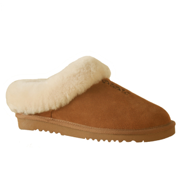 best selling women fuzzy indoor sheepskin ankle slippers