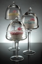 handpainted glass cake set