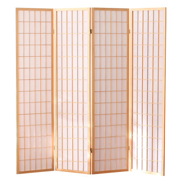 Panel Shoji Wood Screen Room Divider 4 Panel