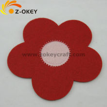 Flower shaped felt coasters