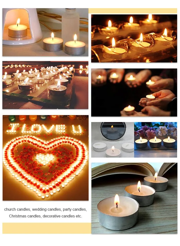 Wholesale 8g Paraffin Wax Pressed White Tealight Candle in Bulk