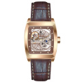 316L Tonneau Skeleton Mechanical Automatic Wrist Watch