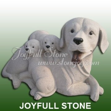 Outdoor Stone Carvings, Granite dog sculptures