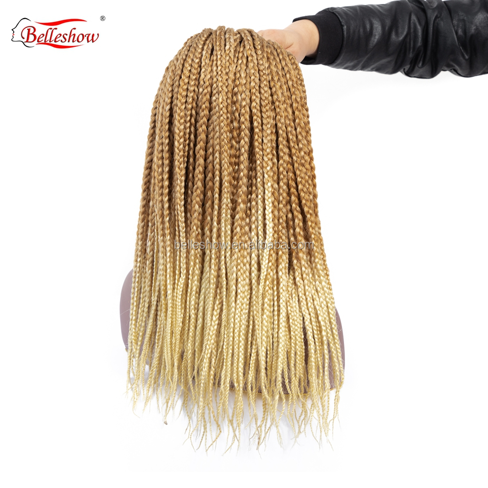 Hot sell box braids hair synthetic hair waves crochet box braids two tone expression for box braids