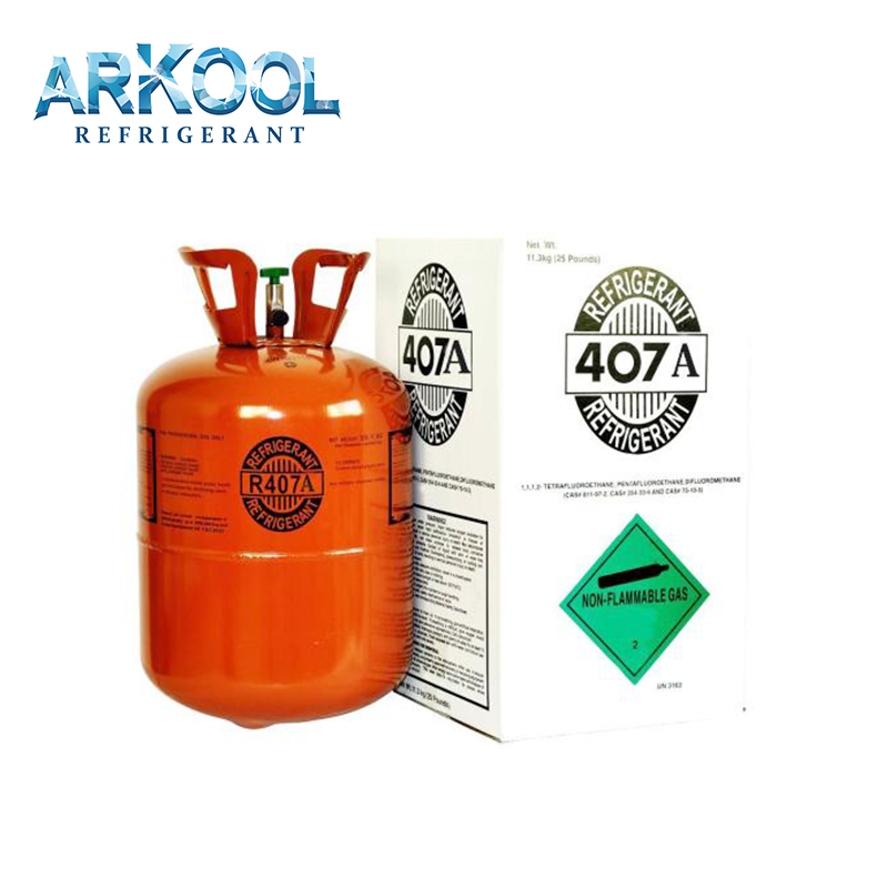 Environmental friendly 99.9% purity R407C refrigerant gas 11.3kg 24lb cylinder buy from China