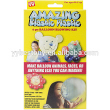 Amazing elastic bubble plastic 3tubes magic balloon blowing kit