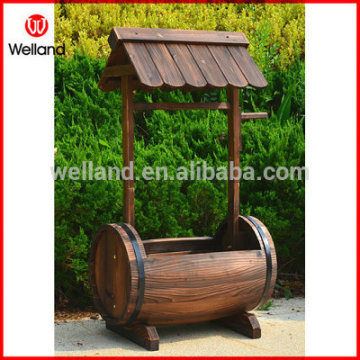 Old Fashioned Wooden Barrel Planters Garden Patio Decoration