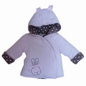 100% cotton jersey padded jacket with jersey lining and fancy embroidery on front and back