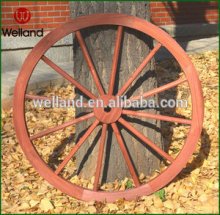 24inch Decorative Wooden Wagon Wheels stain Red Wall Hanging
