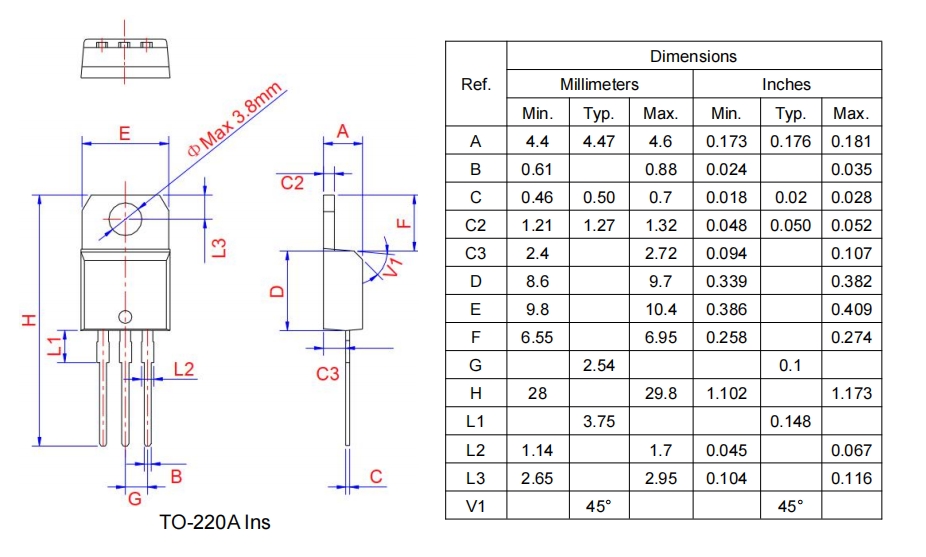 800V BTA16-800CW 16A triac TO-220